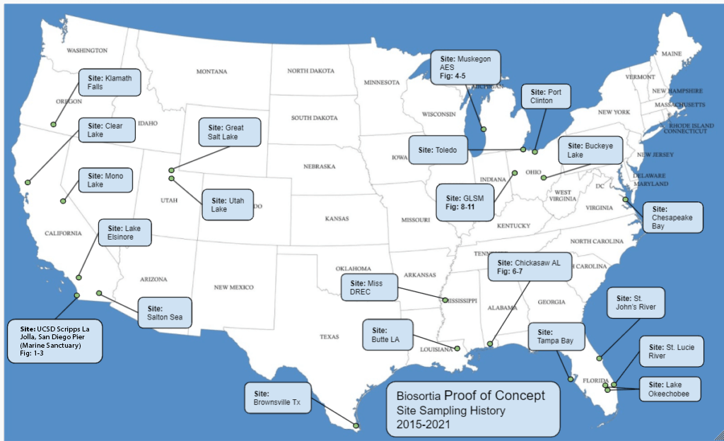 Biosortia Proof of Concept USA Map locations